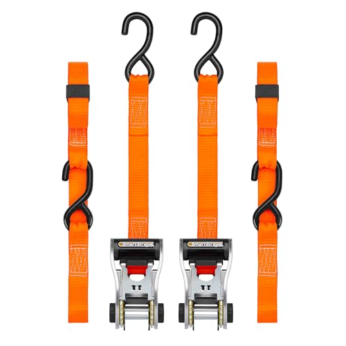 SmartStraps RatchetX Premium Spanngurte mit Ratsche, 2 Stück, 1,4 kg Bruchfestigkeit, 0,5 kg sichere Arbeitslast, robuste Spanngurte für schwerere Lasten von SmartStraps