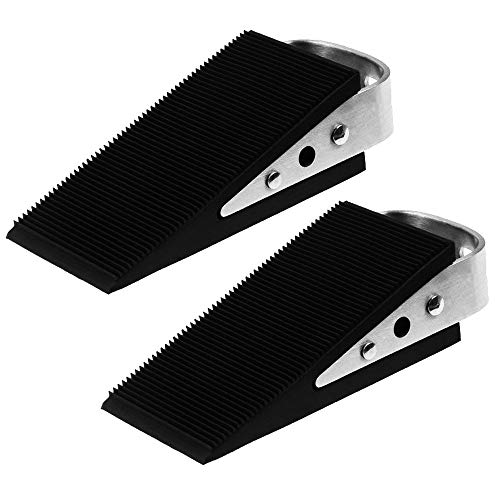 Smart Wright Türkeil, Kein rutschen modernes Design Türstopper mit Schwanz Gummihalter Schwarz (2er Packung) von Smart Wright