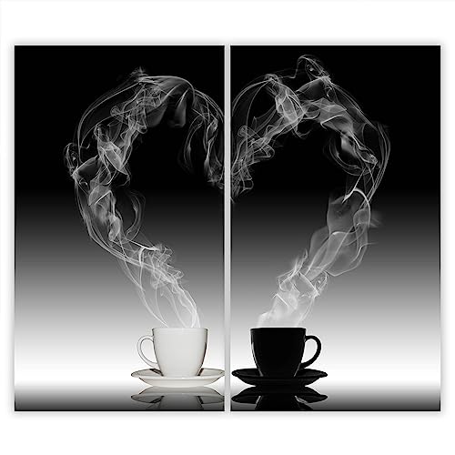 SMTDeco Herdabdeckplatte Ceranfeld Abdeckplatte Herdabdeckung Herdplatten Abdeckungen Induktionskochfeld 2 x 30x52 cm Zweiteilig Kaffee Schwarz von SMTDeco