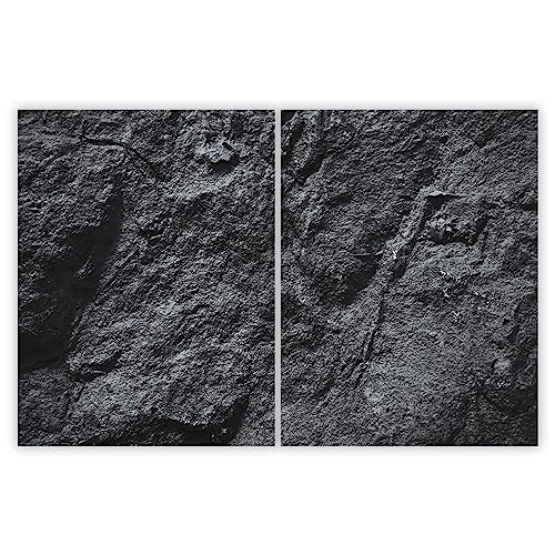 SMTDeco Herdabdeckplatte Ceranfeld Abdeckplatte Herdabdeckung Herdplatten Abdeckungen Induktionskochfeld 2 x 40x52 cm Zweiteilig Granitstein Grau von SmartDecoration
