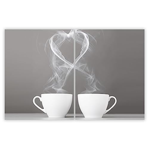 SMTDeco Herdabdeckplatte Ceranfeld Abdeckplatte Herdabdeckung Herdplatten Abdeckungen Induktionskochfeld 2 x 40x52 cm Zweiteilig Kaffee Grau von SMTDeco