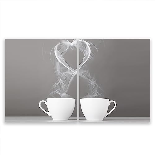 SMTDeco Herdabdeckplatte Ceranfeld Abdeckplatte Herdabdeckung Herdplatten Abdeckungen Induktionskochfeld 2 x 45x52 cm Zweiteilig Kaffee Grau von SMTDeco