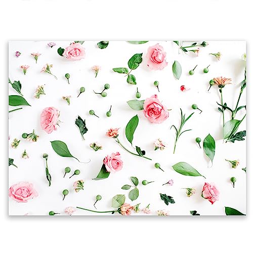 SMTDeco Herdabdeckplatte 40×30 cm – Mehr Arbeitsfläche, Spritzschutz & Schneidebrett – ESG Glas, kratzfest – für Induktion/Ceranfeld – 1-teilig, Motiv Blumen Weiß von SmartDecoration