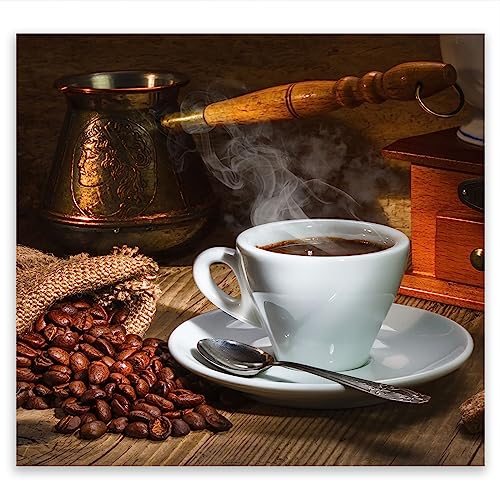 SMTDeco Herdabdeckplatte Ceranfeld Abdeckplatte Herdabdeckung Herdplatten Abdeckungen Induktionskochfeld 50x52 cm Einteilig Kaffee Weiß von SMTDeco