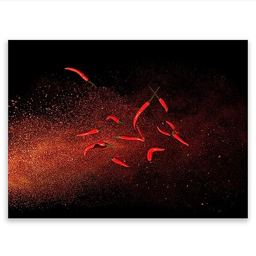 SMTDeco Herdabdeckplatte 70×52 cm – Mehr Arbeitsfläche, Spritzschutz & Schneidebrett – ESG Glas, kratzfest – für Induktion/Ceranfeld – 1-teilig, Motiv Gemüse Rot von SmartDecoration