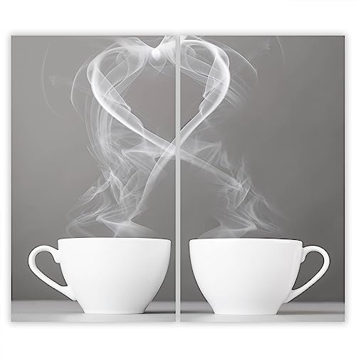 SMTDeco Herdabdeckplatte Ceranfeld Abdeckplatte Herdabdeckung Herdplatten Abdeckungen Induktionskochfeld 2 x 30x52 cm Zweiteilig Kaffee Grau von SmartDecoration