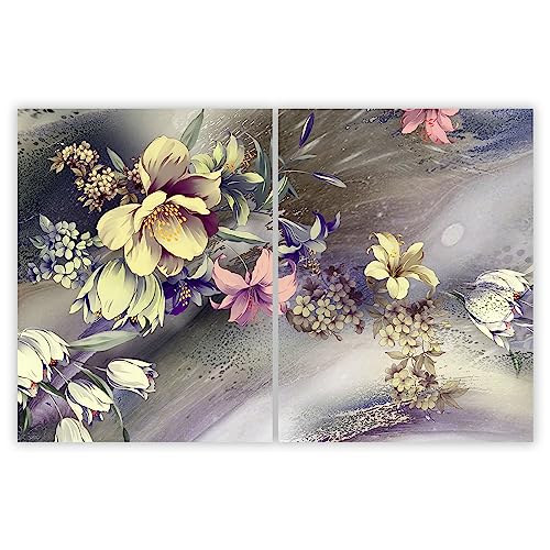 SMTDeco Herdabdeckplatte Ceranfeld Abdeckplatte Herdabdeckung Herdplatten Abdeckungen Induktionskochfeld 2 x 40x52 cm Zweiteilig Bild Grau von SMTDeco