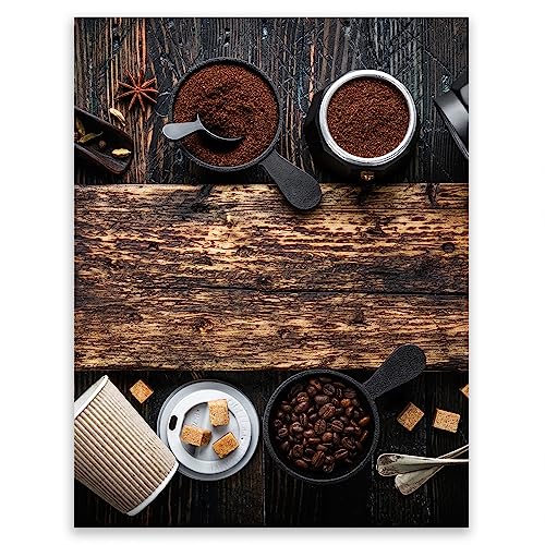 SmartDecoration Herdabdeckplatte Ceranfeldabdeckung aus Glas 30x40 cm Einteilig Motiv "Kaffee" Holzfarbe (101526) von SmartDecoration