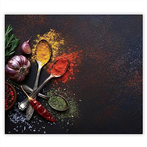 SmartDecoration Herdabdeckplatte Ceranfeldabdeckung aus Glas 60x52 cm Einteilig Motiv "Beton " Schwarz (100885) von SmartDecoration