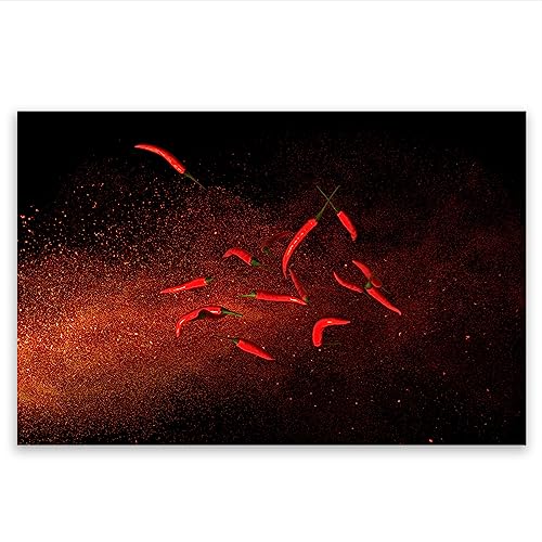 SmartDecoration Herdabdeckplatte Ceranfeldabdeckung aus Glas 80x52 cm Einteilig Motiv "Gemüse" Rot (101177) von SmartDecoration