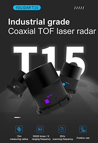 SmartFly info EAI YDLIDAR TOF T15 Koaxial-Laser-Radar-Scanner, Reichweitensensor-Modul, 15 m, 20 K Reichweite, Frequenz für Außen/Innenbereich von SmartFly info