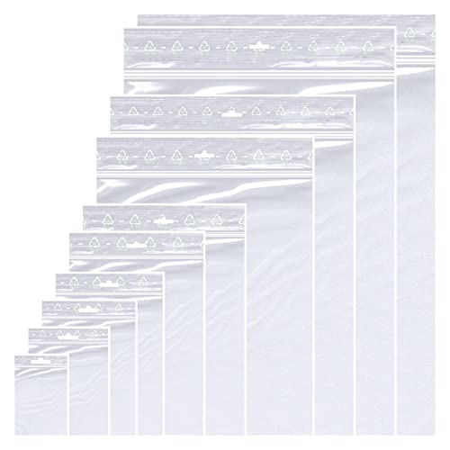 100 St. Druckverschlussbeutel 8 x 12 cm klein packtaschen gefrierbeutel wiederverwendbar baggys zip beutel baggies 50 my stark DIN A7 mit euroloch (80 x 120 mm) von SmartPack