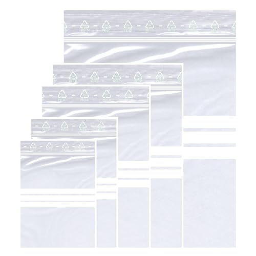 Verschliessbare Plastiktüten XXL, extra Stark 90my, 100 Stück 30 x 40 cm Druckverschlussbeutel, wiederverwendbare Plastikbeutel mit Beschriftungsfeld. Verschliessbare Plastiktüten XXL, extra Stark 90my, 100 Stück 30 x 40 cm Druckverschlussbeutel, wiederverwendbare Plastikbeutel mit Beschriftungsfeld. von SmartPack