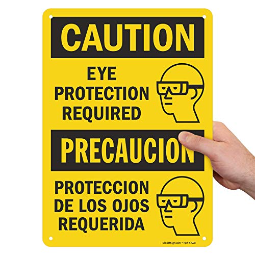 Lyle Sicherheit Zeichen, Legend"Caution: Eye Schutz erforderlich," Schwarz auf Gelb, 14" x 10", Schwarz auf Gelb, 1 von SmartSign