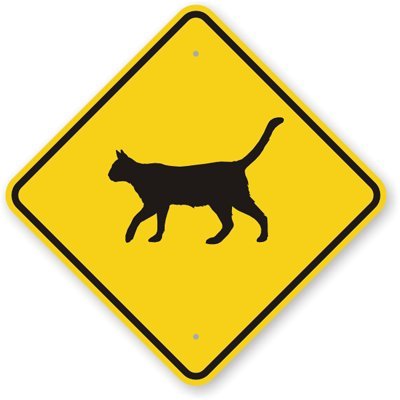 RoadTrafficSigns Cat Crossing Sign, 30,5 x 30,5 cm von SmartSign