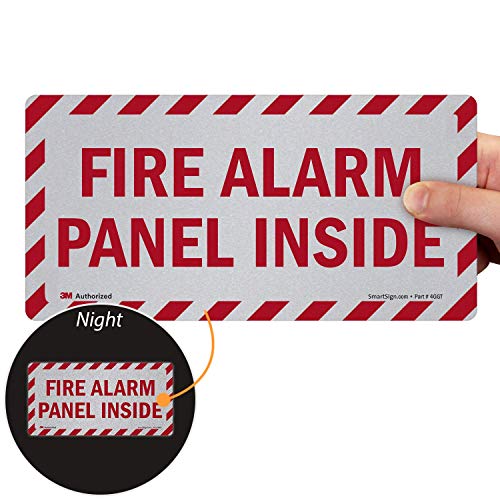 SmartSign "Fire Alarm Panel Inside" Etikett | 12,7 x 25,4 cm 3M Engineer Grade Reflektierend von SmartSign
