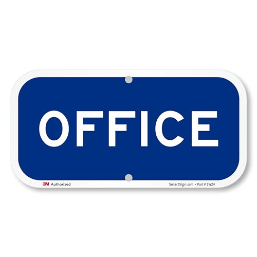 SmartSign "Office"-Schild, 15,2 x 30,5 cm, 3M Engineer-Grade reflektierendes Aluminium von SmartSign