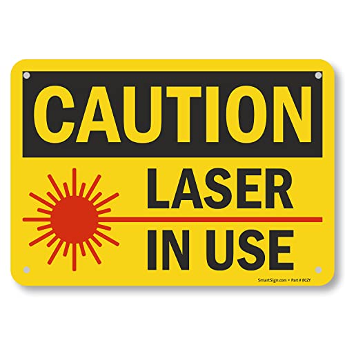 SmartSign Schild "Caution - Laser in Use", 17,8 x 25,4 cm, Kunststoff von SmartSign