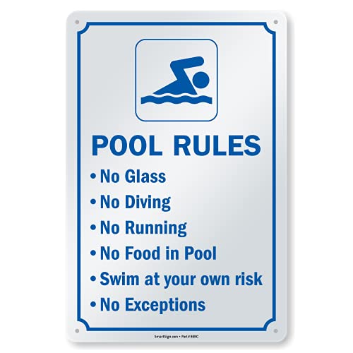 SmartSign Schild mit Aufschrift "Swimming Pool Rules", 25,4 x 38,1 cm, Kunststoff von SmartSign