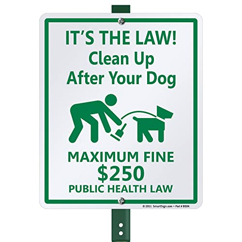 smartsign Aluminium Schild, Legend "reinigen, die Nach Ihren Hund – Maximale feine $ 635 cm mit Graphic, 30,5 cm Hohe x 22,9 cm breit Schild Plus 3 'Dem Spiel, grün auf weiß von SmartSign