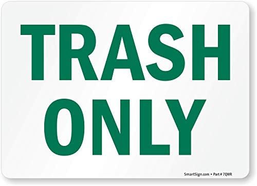 smartsign Recycling Zeichen, Legend "Trash nur," grün auf weiß von SmartSign