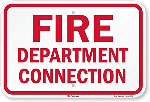 smartsign Sicherheit Zeichen, Legend"Feuerwehr Verbindung", Rot auf Weiß, 12" x 18", Rot auf Weiß, 1 von SmartSign
