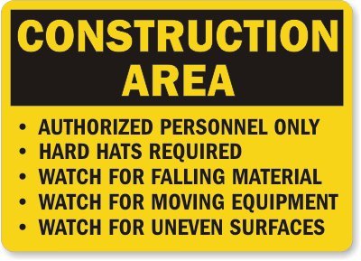 smartsign Sicherheit Zeichen, Legend "Konstruktion Bereich Autorisierte Personnel Only," Schwarz auf Gelb, 10" x 14", Schwarz auf Gelb, 1 von SmartSign