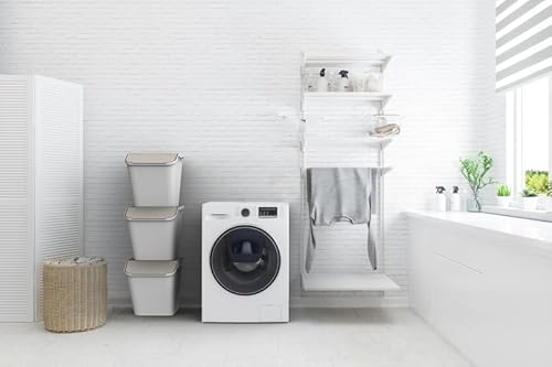 3er Set Aufbewahrungsbox mit Deckel - 51L - SmartStore™ Collect Stack-it L - Stapelbar - Lebensmittelecht - BPA frei - Farbe: Weiß/Grau - L55xB39xH42.5cm- Food Approved von SmartStore