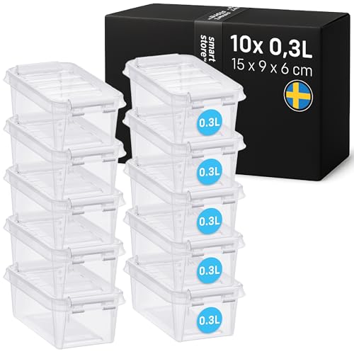 SmartStore - 10x Aufbewahrungsbox Classic 0,3L (15x9x6cm) | Stapelbare Box | Lebensmittelechte Kunststoffbox | Plastikbox & verstärkten Ecken | 10 Jahre Garantie, Weis von SmartStore