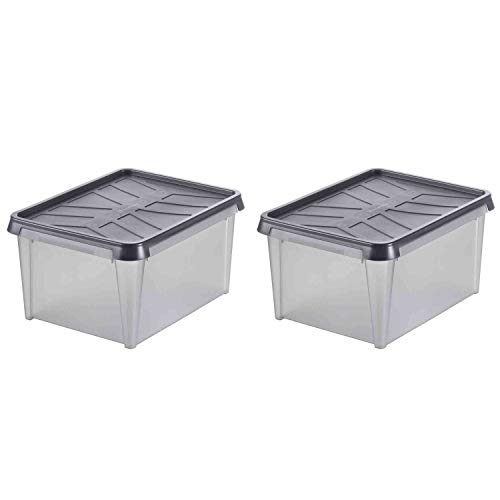 SmartStore 346-0050 Dry Aufbewahrungsbox, wasserdicht, 40 x 30 x 20 cm, grau/transparent (2 Stück) von SmartStore