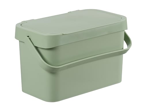 SmartStore Bioabfallbehälter 5 L | Grün | Küchenrecycling und Kompost | Eimer mit Griffen | Recycelter Kunststoff | 10 Jahre Garantie | L29 x B17 x H17 cm von SmartStore