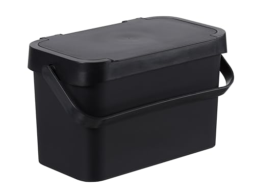 SmartStore Bioabfallbehälter 5 L | Schwarz | Küchenrecycling und Kompost | Eimer mit Griffen | Recycelter Kunststoff | 10 Jahre Garantie | L29 x B17 x H17 cm von SmartStore