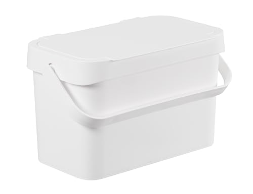 SmartStore Bioabfallbehälter 5 L | Weiß | Küchenrecycling und Kompost | Eimer mit Griffen | Recycelter Kunststoff | 10 Jahre Garantie | L29xB17xH17cm von SmartStore