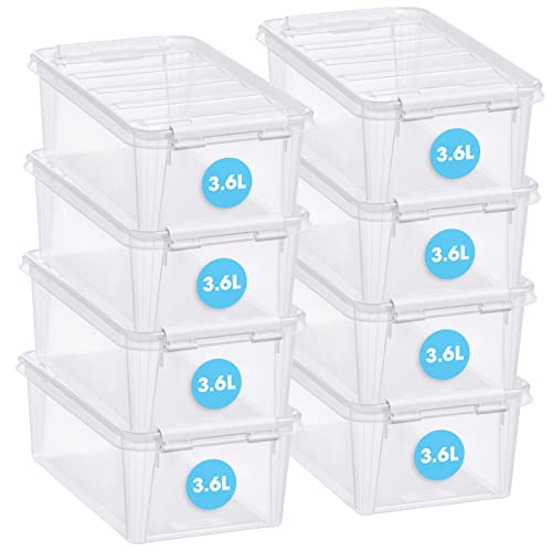 SmartStore - 8x Aufbewahrungsbox mit Deckel Classic 3.6L (30x19x11cm) | Stapelbare Box mit Deckel | Lebensmittelechte Kunststoffbox | Plastikbox mit Deckel & verstärkten Ecken | 10 Jahre Garantie von SmartStore