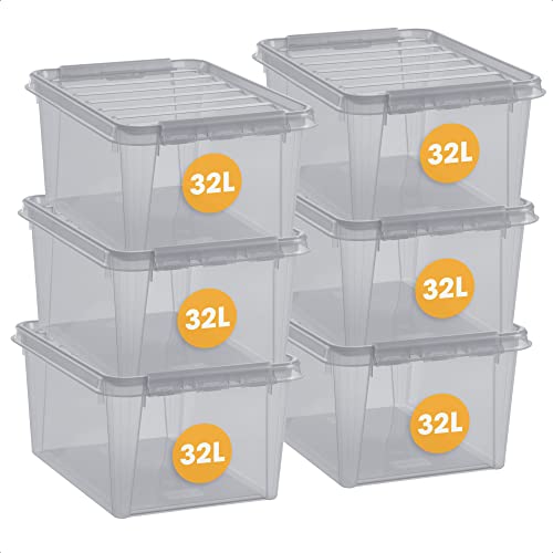 SmartStore - Farbe 31-6er Set Aufbewahrungsboxen - grau - 50x39x26cm - 32l von SmartStore