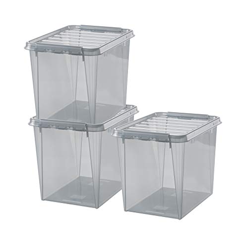 SmartStore - Farbe 50 - Set mit 3 Aufbewahrungsboxen - grau - 50 x 39 x 41 cm - 52 l von SmartStore