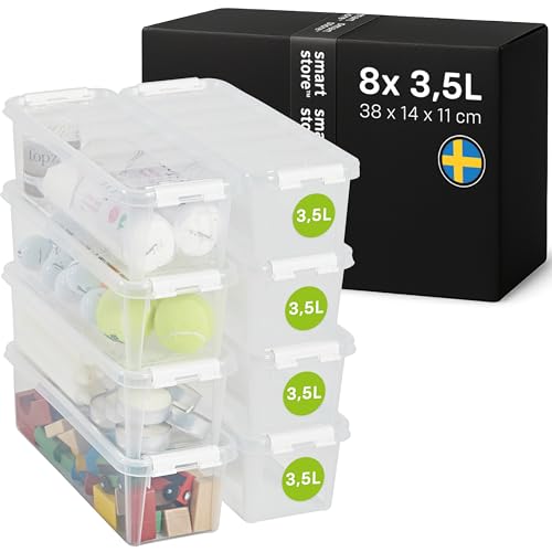 SmartStore 8x Aufbewahrungsbox mit Deckel Classic 3,5L (38x14x11cm) | Stapelbare Box mit Deckel | Lebensmittelechte Kunststoffbox | Plastikbox mit Deckel & verstärkten Ecken | 10 Jahre Garantie SmartStore 8x Aufbewahrungsbox mit Deckel Classic 3,5L (38x14x11cm) | Stapelbare Box mit Deckel | Lebensmittelechte Kunststoffbox | Plastikbox mit Deckel & verstärkten Ecken | 10 Jahre Garantie von SmartStore