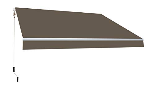 SmartSun Klassisches Sonnensegel, 3 x 2 m, Taupe, Polyester, Gestell aus Aluminium, neigbar, Kurbel inklusive, Markise, Terrasse, Garten, Balkon von SmartSun