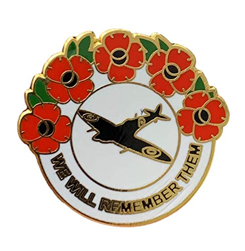 Smartbadge® RAF Spitfire We Will Remember Them Poppy Revers-Anstecker VE Day D Day Remembrance Sunday von Smartbadge