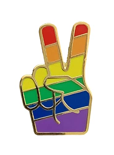 Smartbadge® Regenbogen-Anstecknadel LGBTQ & Gay Pride Victory V Salute Peace Zeichen Emaille Revers-Anstecker von Smartbadge