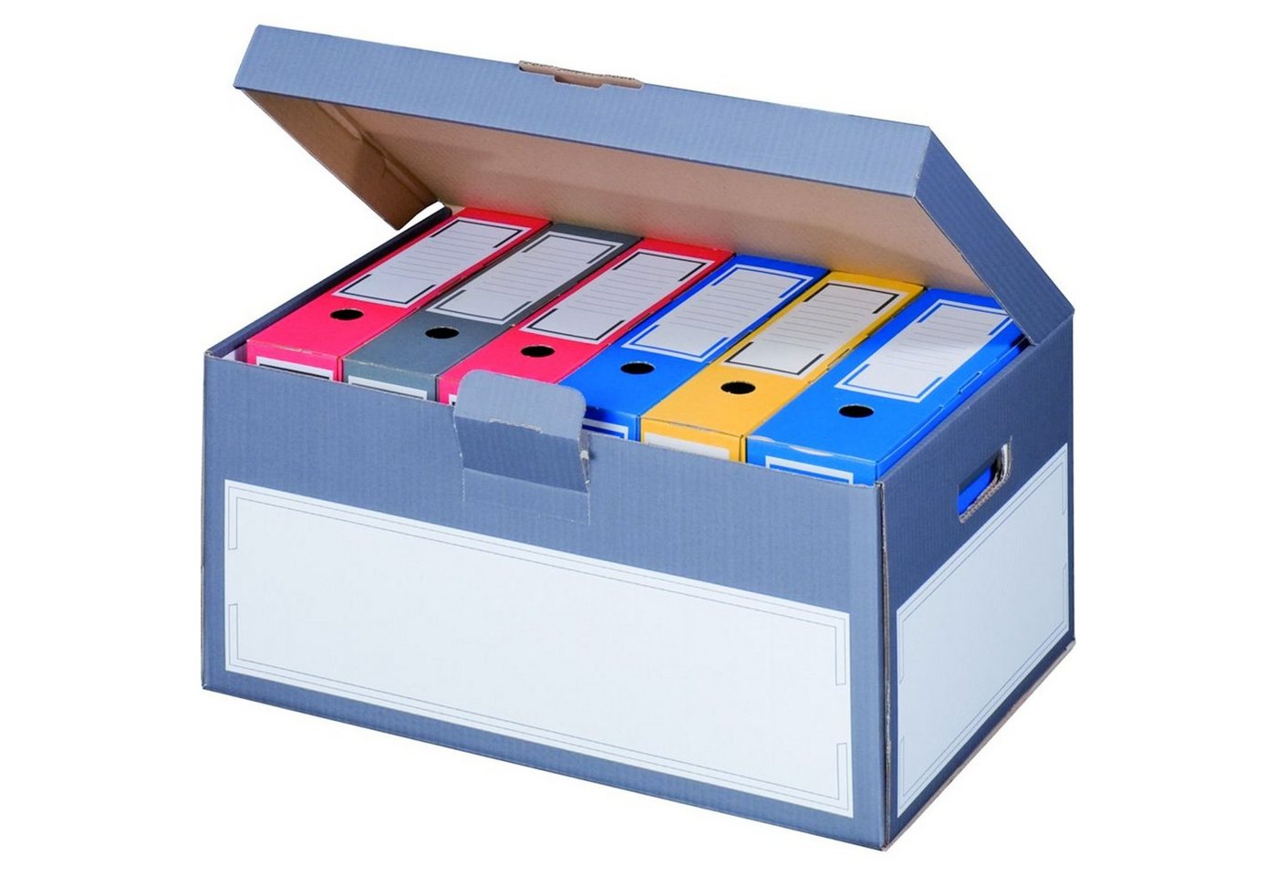 Smartbox Pro Aufbewahrungsbox (Spar-Set, 100 St., 100er-Set), Archiv-Ablageboxen mit Klappen 522x333x268mm Archivcontainer Klappdeckelcontainer Anthrazit von Smartbox Pro