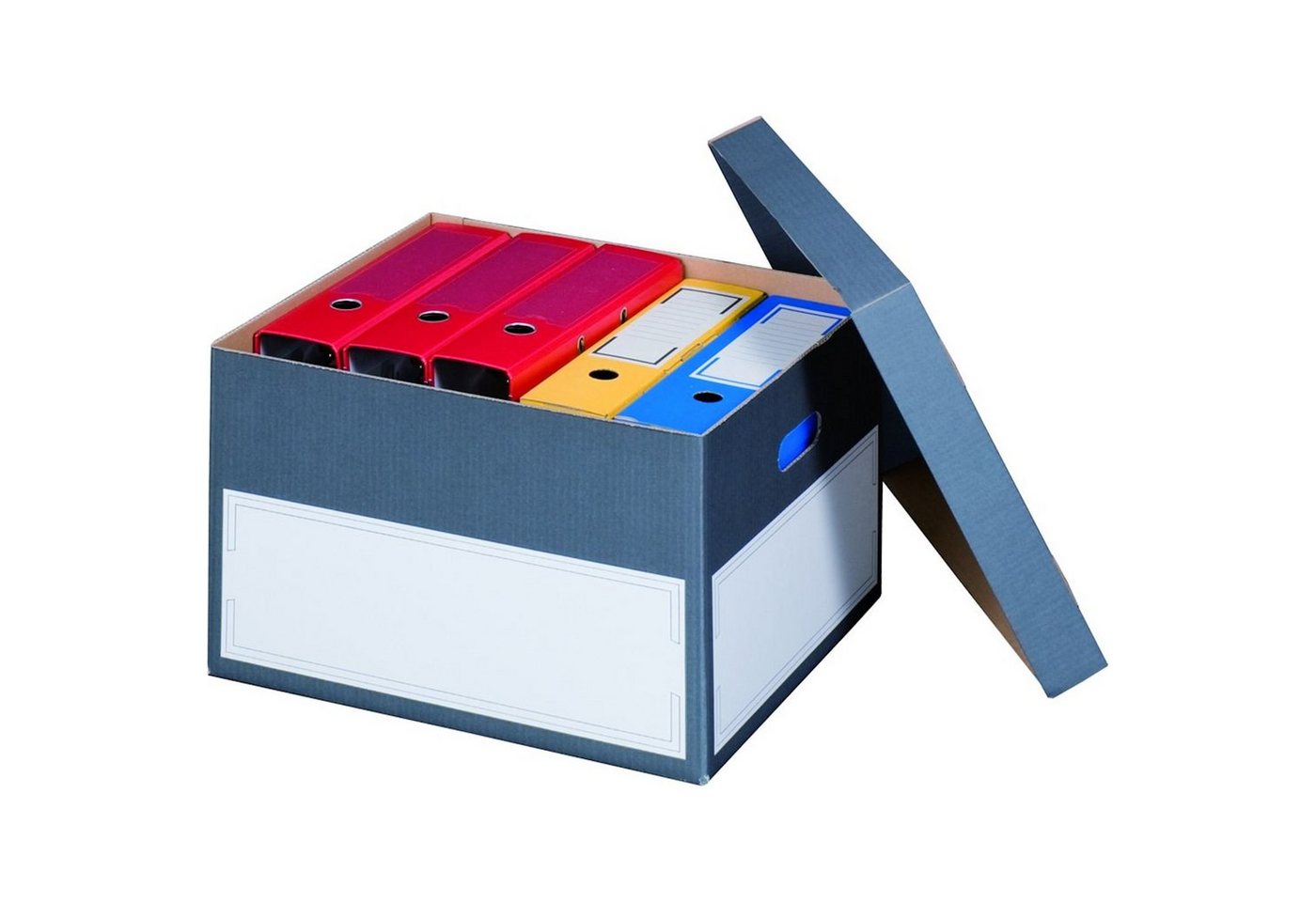 Smartbox Pro Aufbewahrungsbox (Spar-Set, 5 St., 5er-Set), Archiv-Ablageboxen Deckel 440x380x290mm 2-wellig Anthrazit Breite 40cm von Smartbox Pro