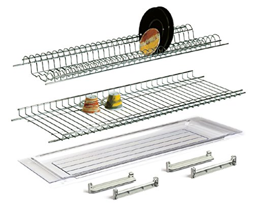 Smartix XST-SCP45 Abtropfgestell für den Innenbereich Hängeschrank, Verchromter Draht, Silber/schwarz, 45 cm von Smartix