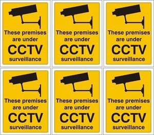 6 x CCTV-Schilder, selbstklebend, 100 mm x 75 mm, für den Außenbereich geeignet von Smarts-Art