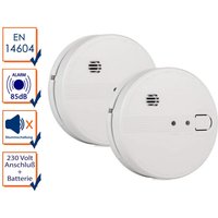 2er Set vernetzbare Rauchmelder 230V oder Batterie, Alarmmelder 85dB von Smartwares