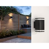 Außenwandleuchte aus Aluminium, Schwarz, Up Down Light, Höhe 23,4cm von Smartwares