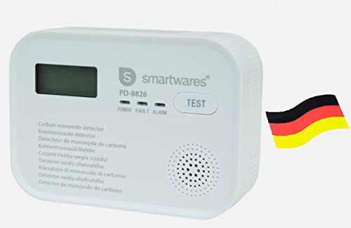 CO Melder Smartwares PD-8826 Kohlenmonoxid-Melder - Sensor mit 10 Jahren Lebensdauer – Batterie mit 1 Jahr Lebensdauer von Smartwares