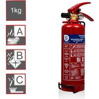 Smartwares - Pulverfeuerlöscher, Brandklassen a, b, c, Manometer, 1kg von Smartwares