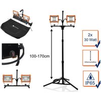 Smartwares - led Profi Baustrahler mit Stativ, höhenverstellbar, IP65 - 2x 30 Watt von Smartwares