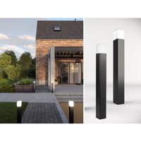 LED Pollerleuchten 2er SET ALU Schwarz Wegeleuchten IP44 Höhe 80cm von Smartwares
